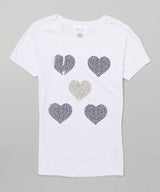 Girls & Juniors Top Short Sleeve T Shirt - Multi Hearts