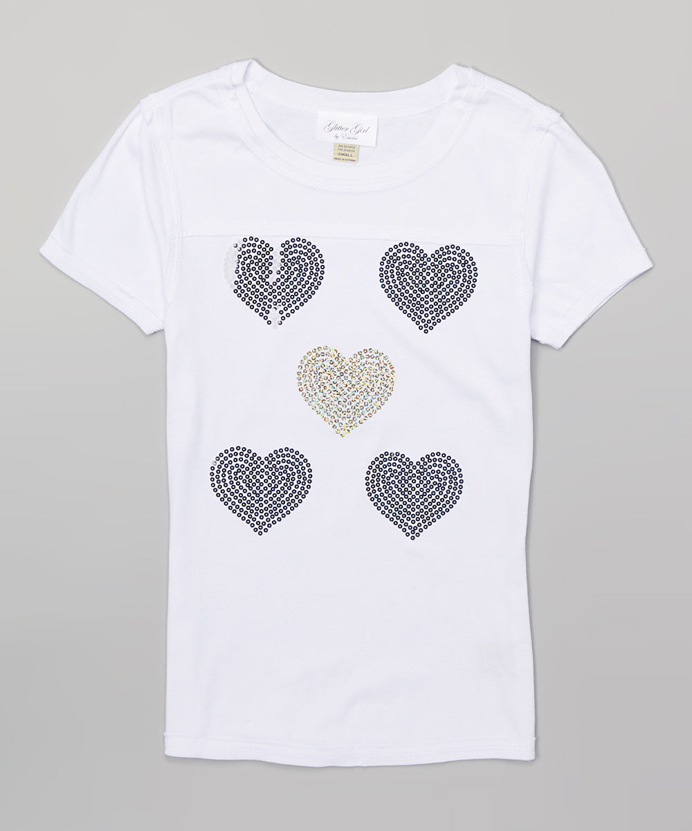 Girls & Juniors Top Short Sleeve T Shirt - Multi Hearts