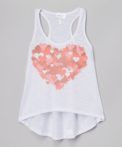 Girls Sleeveless Top - Hearts