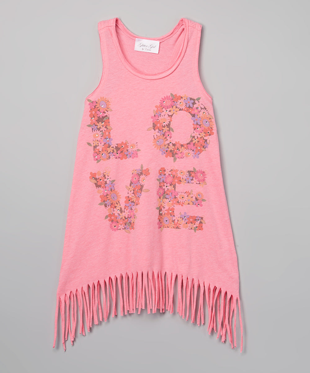 Girls Dress - LOVE  By Glitter Girl