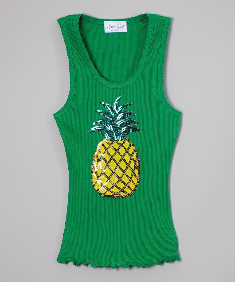 Girls Sleeveless Top - Pineapple
