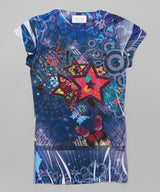 Girls Top Short Sleeve T Shirt - Allover Graphic Print