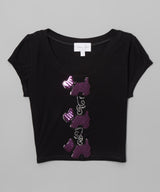 Girls Top Short Sleeve Top - Sequin Scottie Dog