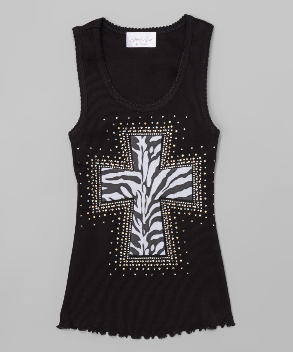 Girls Sleeveless Top - Zebra Cross
