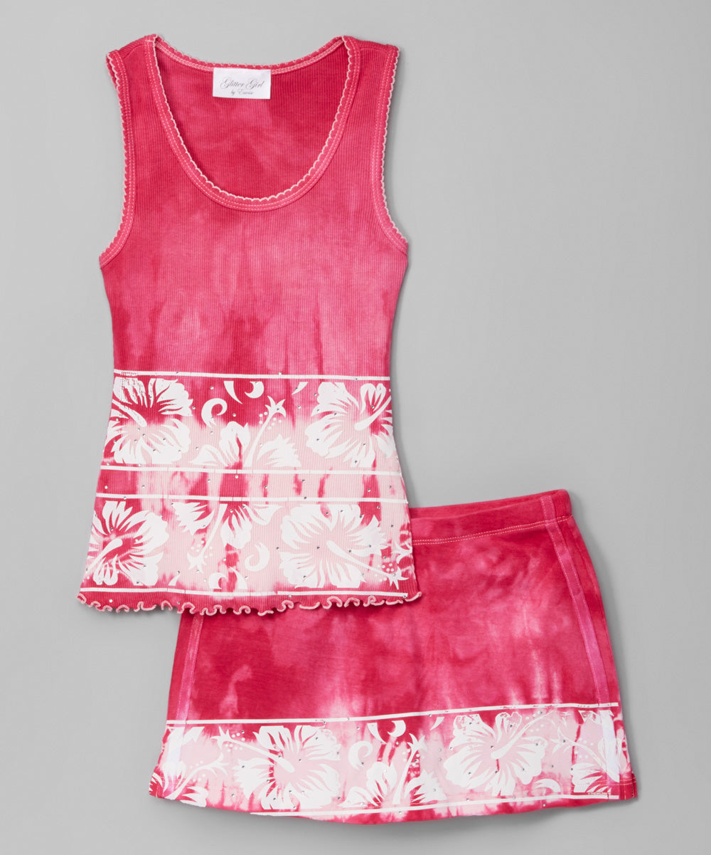 Girls Sleeveless Top - Hibiscus