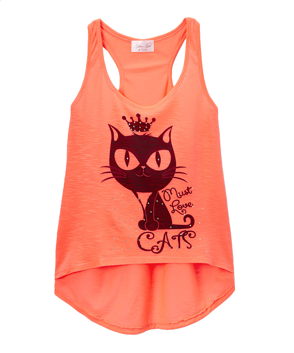 Girls Sleeveless Top - Cat