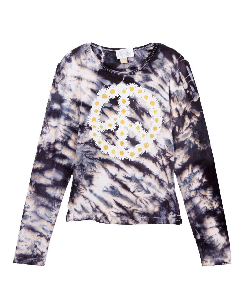 Girls Long Sleeve Top - Daisy/Peace