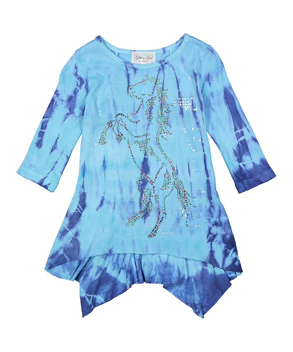 Girls Long sleeve Top - tunic - Sequin Horse