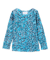 Girls Long Sleeve Top - Swirl Print