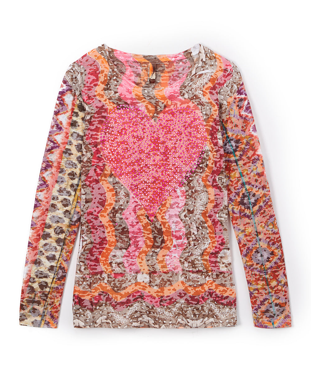 Girls Long Sleeve Top - Heart