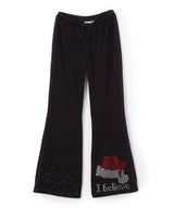 Girls Pant - Rhinestone Santa Hat