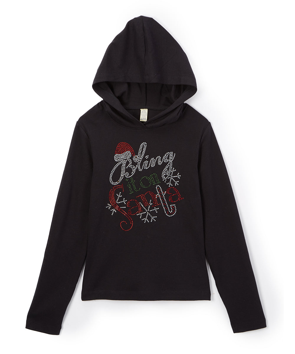 Girls long sleeve top - Bling it on Santa  By Glitter Girl