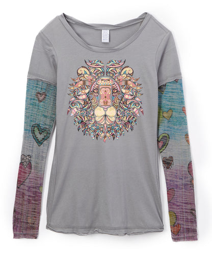 Girls Long Sleeve Top - Lion