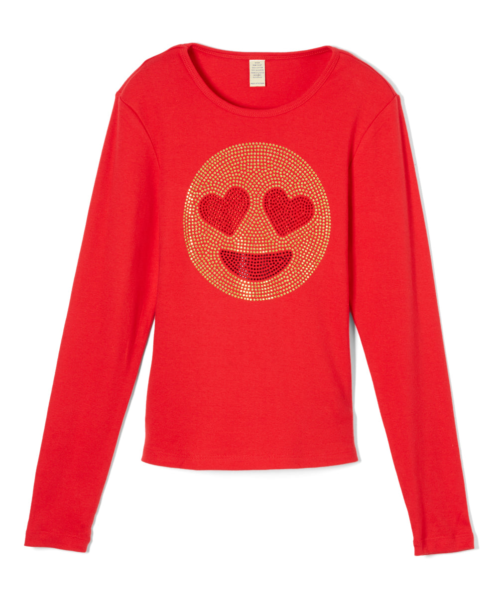Girls Long Sleeve Top -Emoji