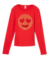 Girls Long Sleeve Top -Emoji