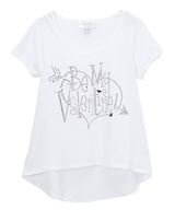 Girls Top Short Sleeve Hi Low - Valentine