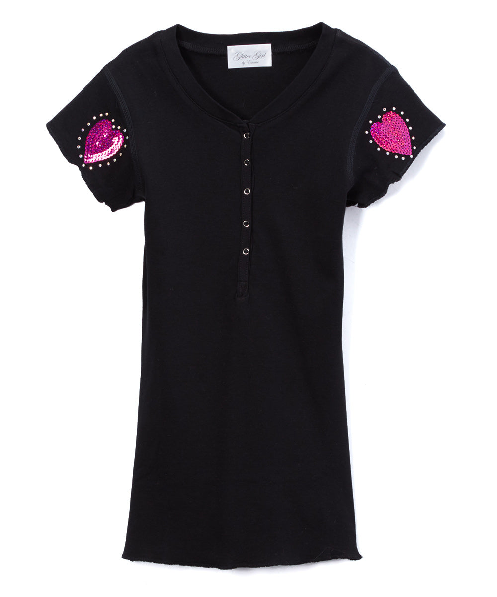 Girls Top Short Sleeve Top - Hearts