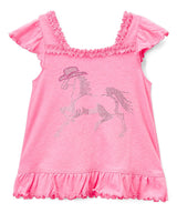 Girls Top Short Sleeve - Horse