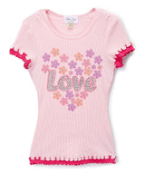 Girls Short Sleeve Top - Heart/Love
