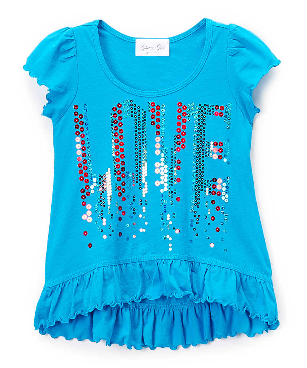 Girls Top Short Sleeve Top - LOVE
