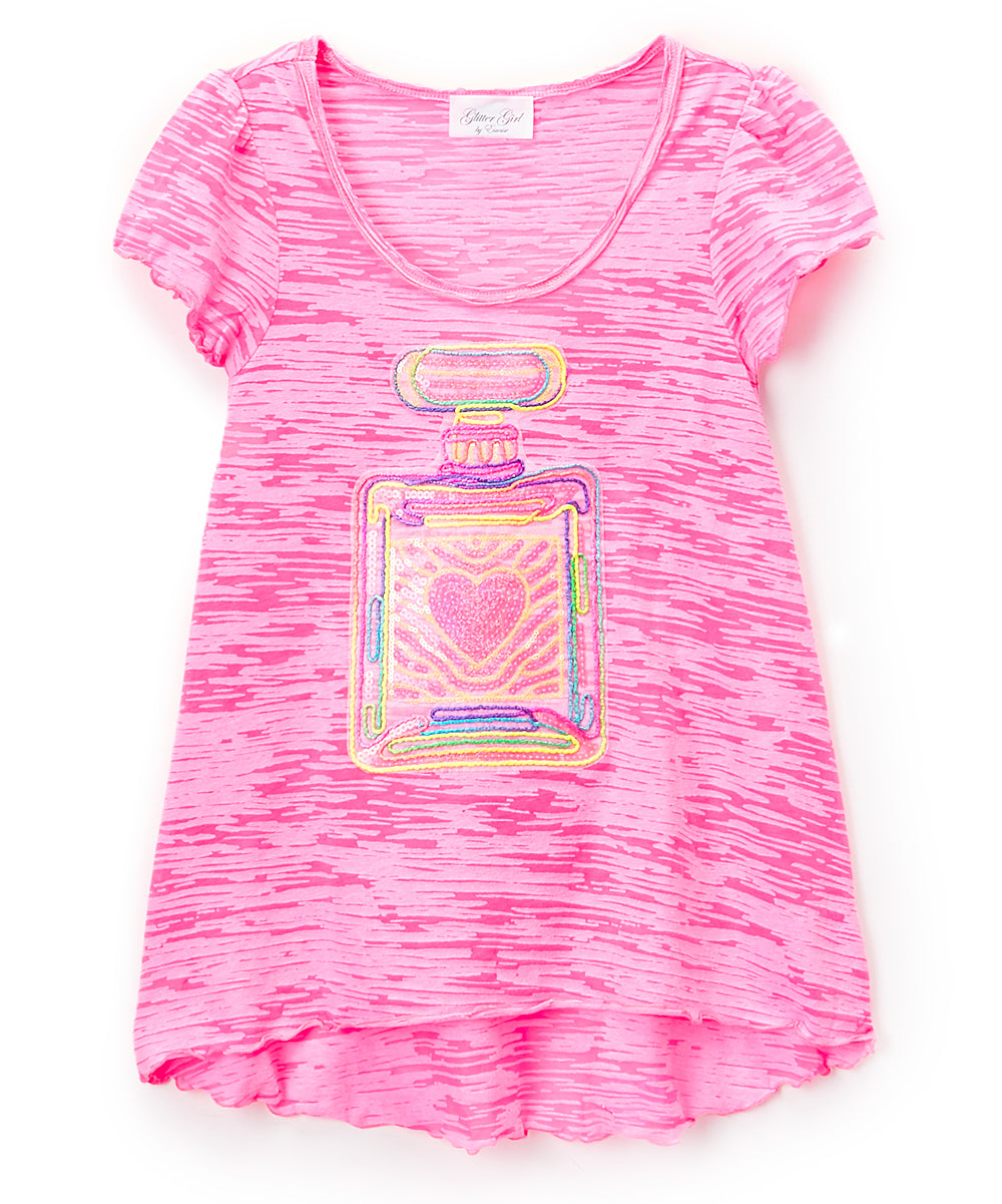 Girls Top Short Sleeve Hi Low - Perfume Bottle