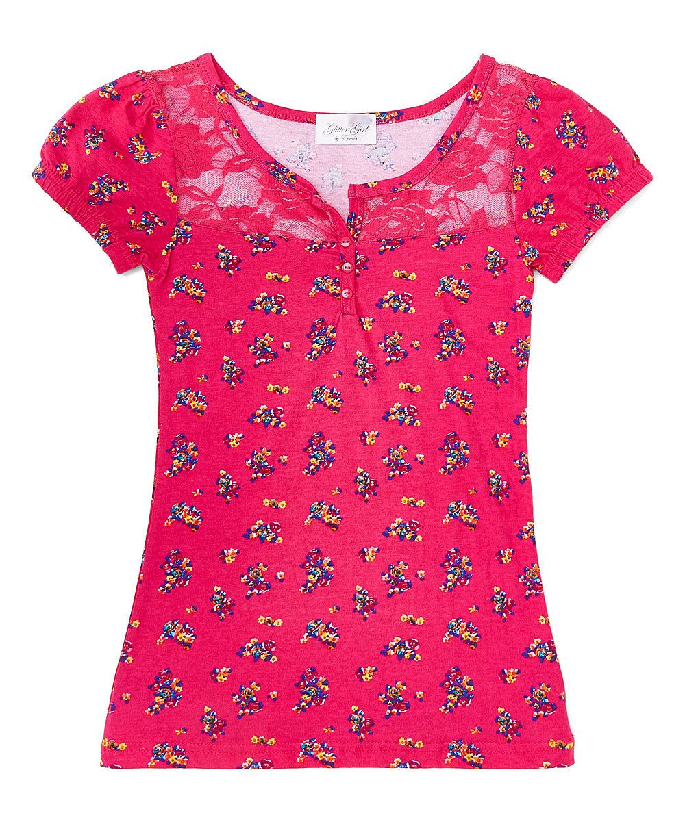 Girls Top Short Sleeve - Rosebuds