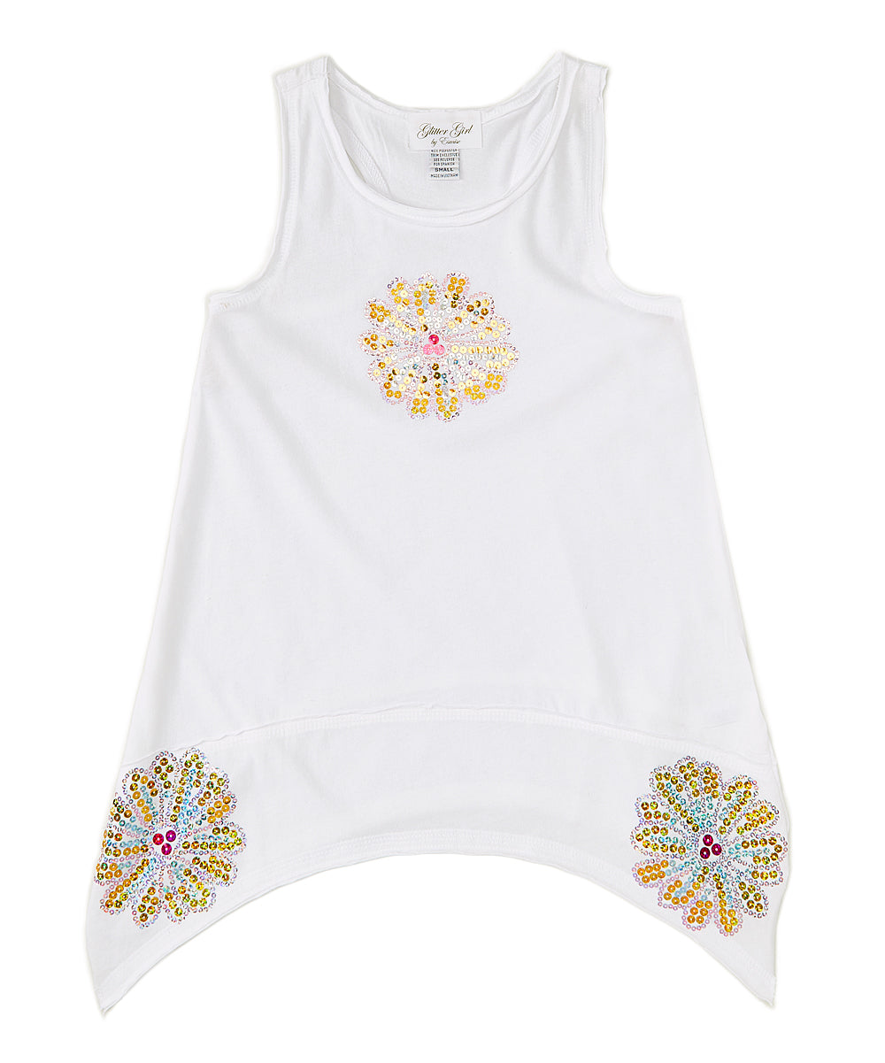 Girls Sleeveless Top - Flowers