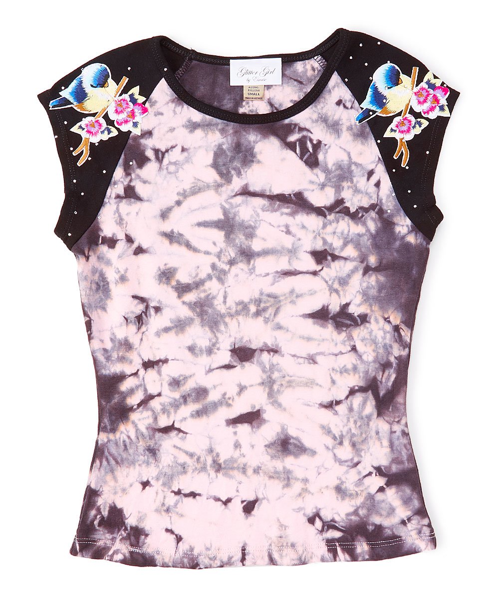 Girls Top Short Sleeve Birds/Flowers Tee