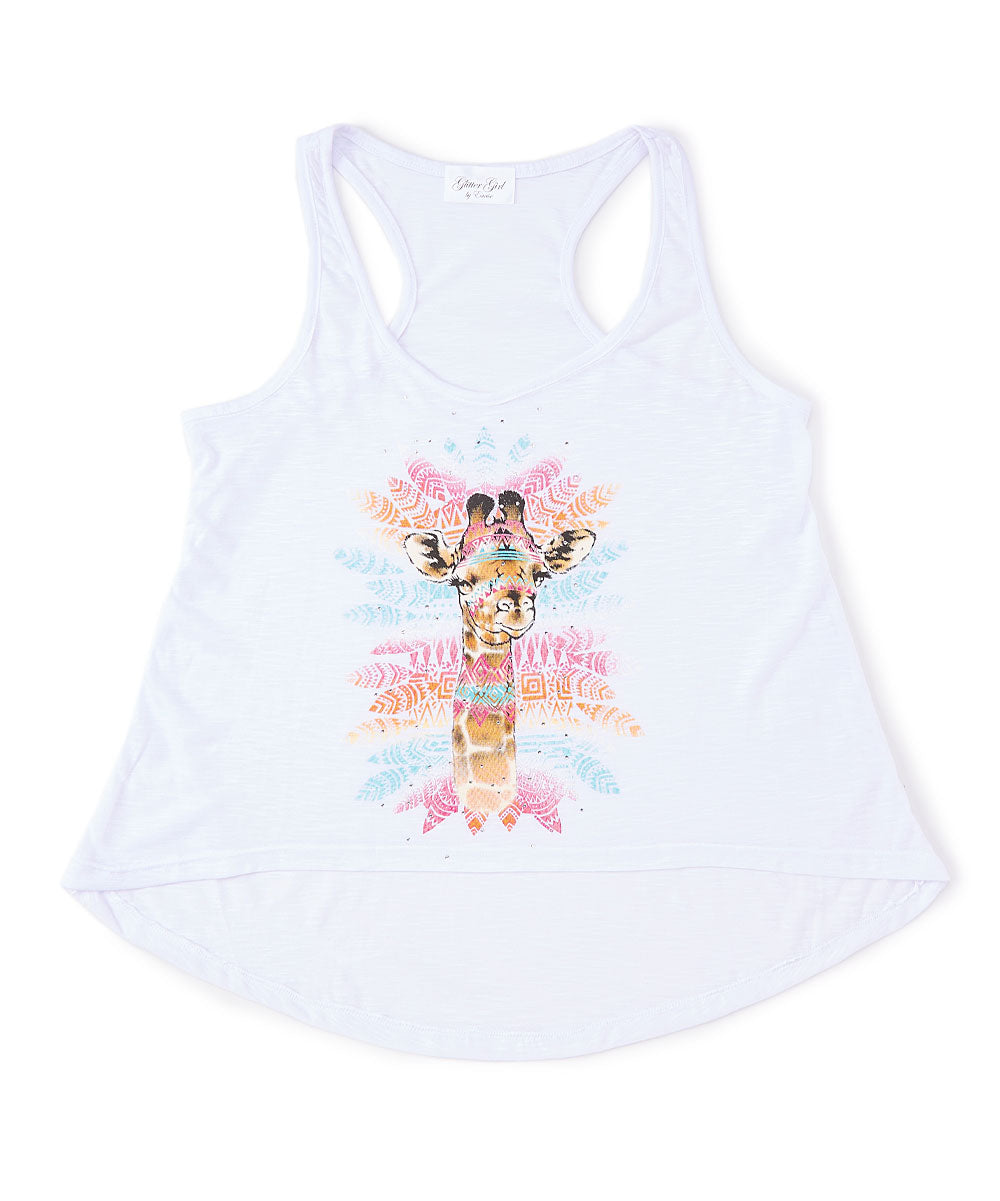 Girls Sleeveless Top - Giraffe