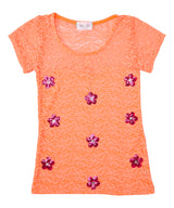 Girls Top Short Sleeve Top - Daisies