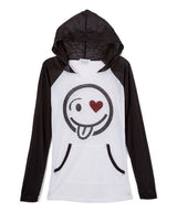 Girls Long Sleeve Top - Hoodie - Emoji