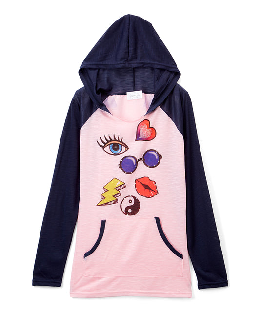 Girls Long Sleeve Hoodie - Appliques  By Glitter Girl