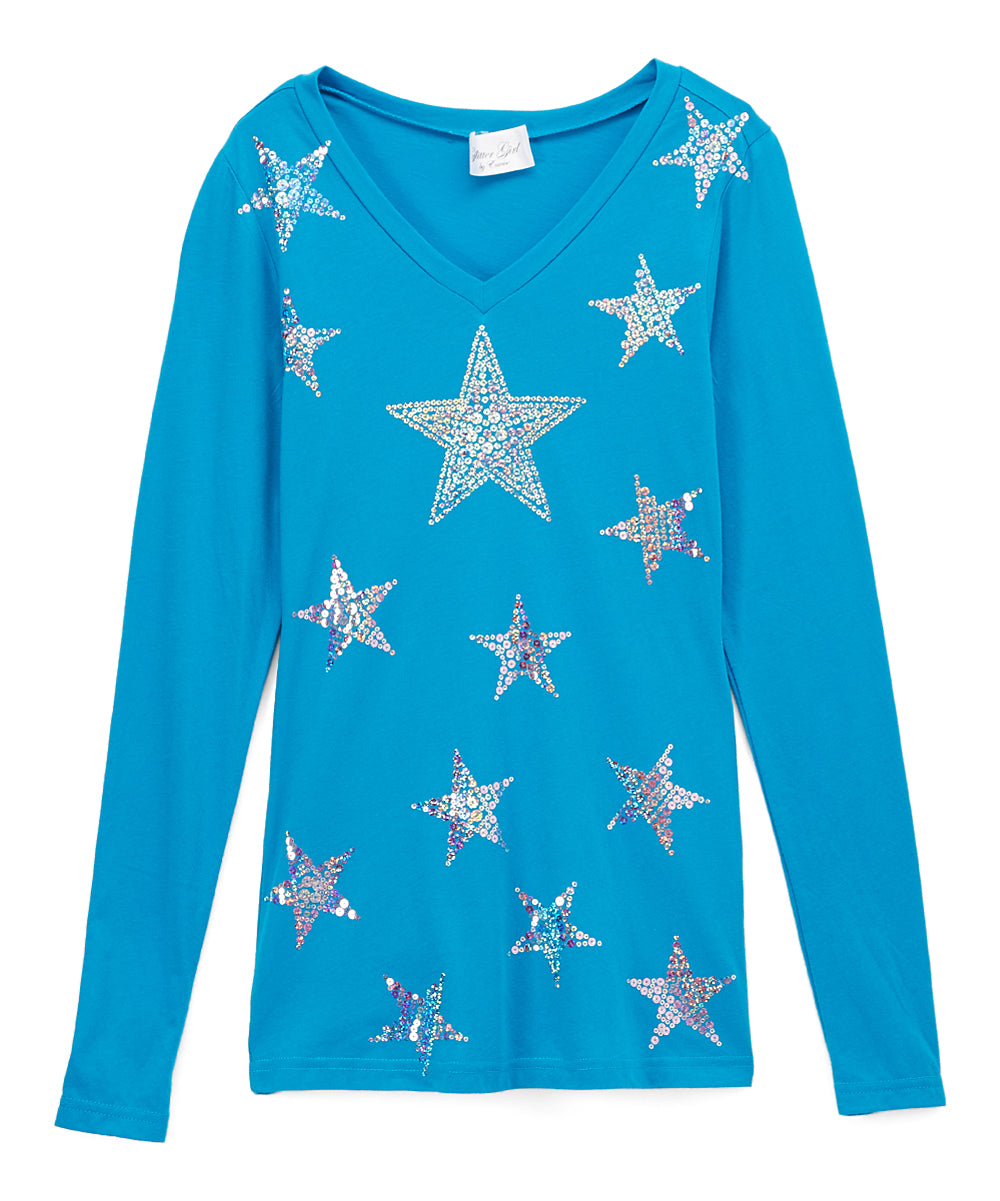 Girls Long Sleeve Top - Stars
