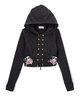 Girls Long Sleeve Top - Zip Up Jacket- Birds