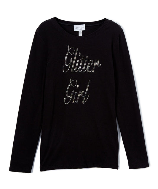 Girls Long Sleeve Top - Rhinestone