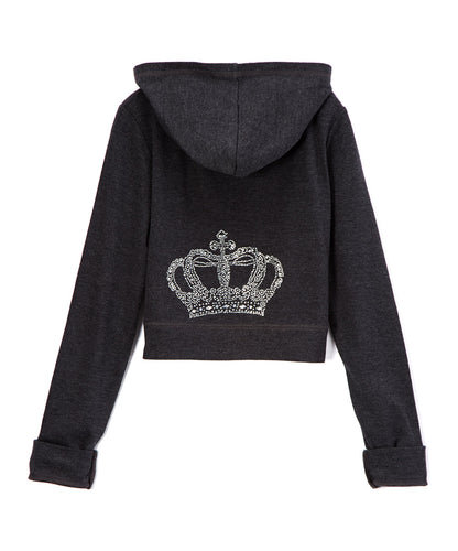 Girls Long Sleeve Jacket - Rhinestone Crowns  By Glitter Girl