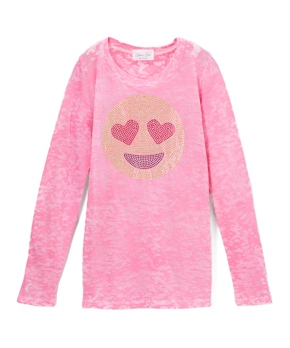 Girls Long Sleeve Top - Emoji