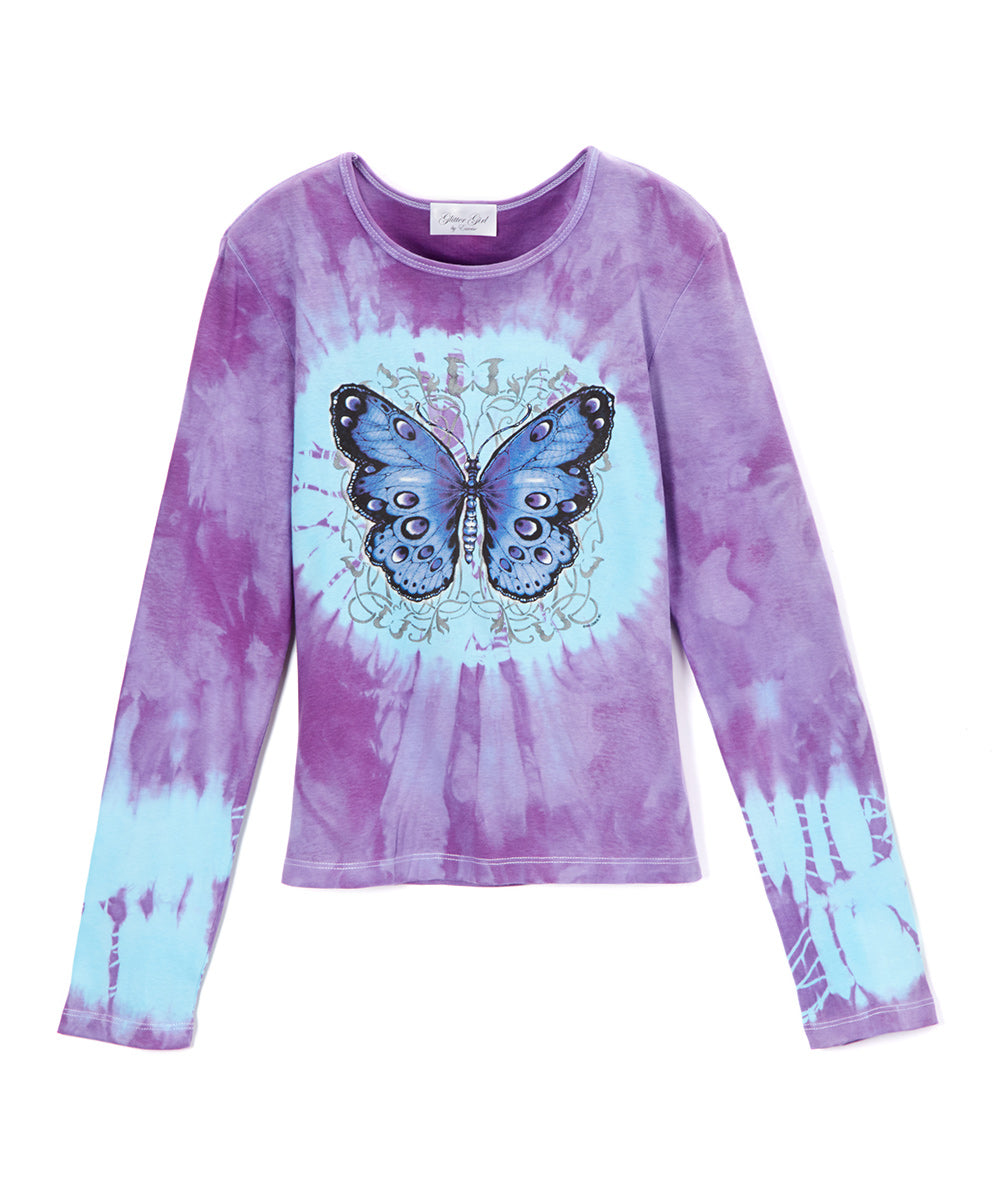 Girls Long Sleeve Top - Butterfly