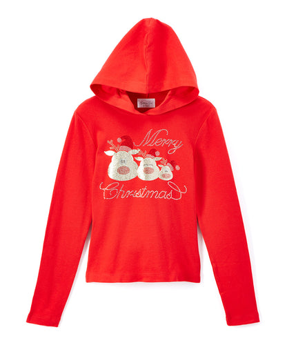 Girls Long Sleeve Top -Reindeer