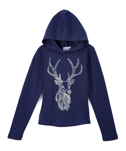 Girls Long Sleeve Top - Reindeer