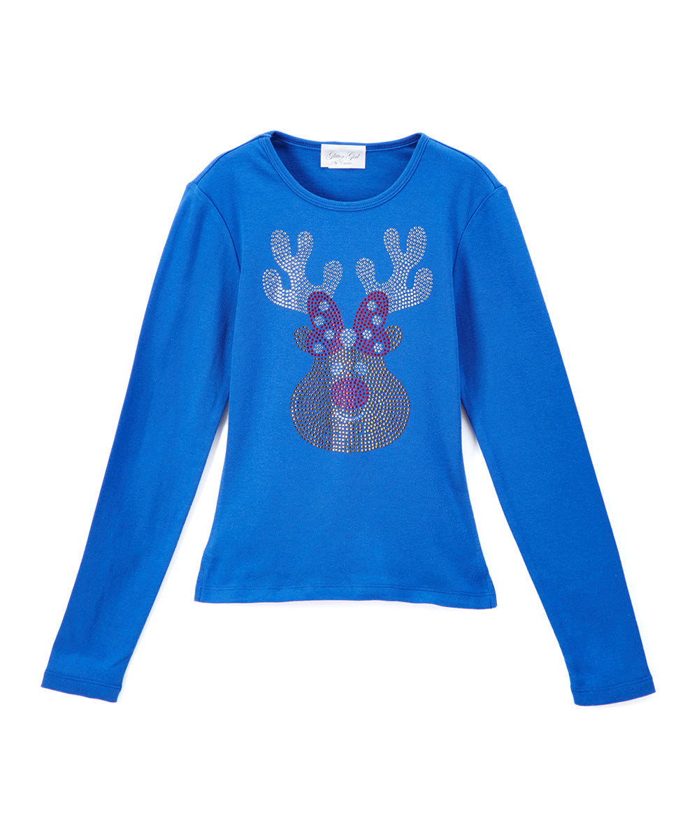 Girls Long Sleeve Top - Reindeer