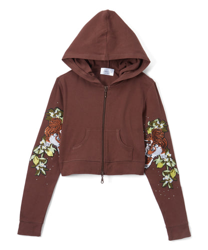 Girls Long Sleeve Top - Jacket - Zip up-Tiger