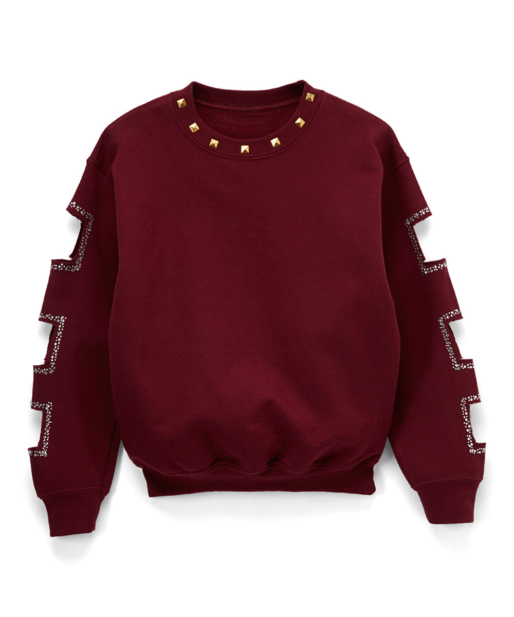 Girls Long Sleeve Top - Nailheads and cut outs