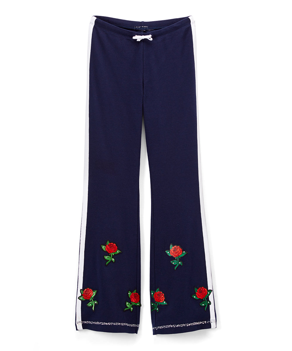 Girls Drawstring Pant - Rosebuds By Glitter Girl