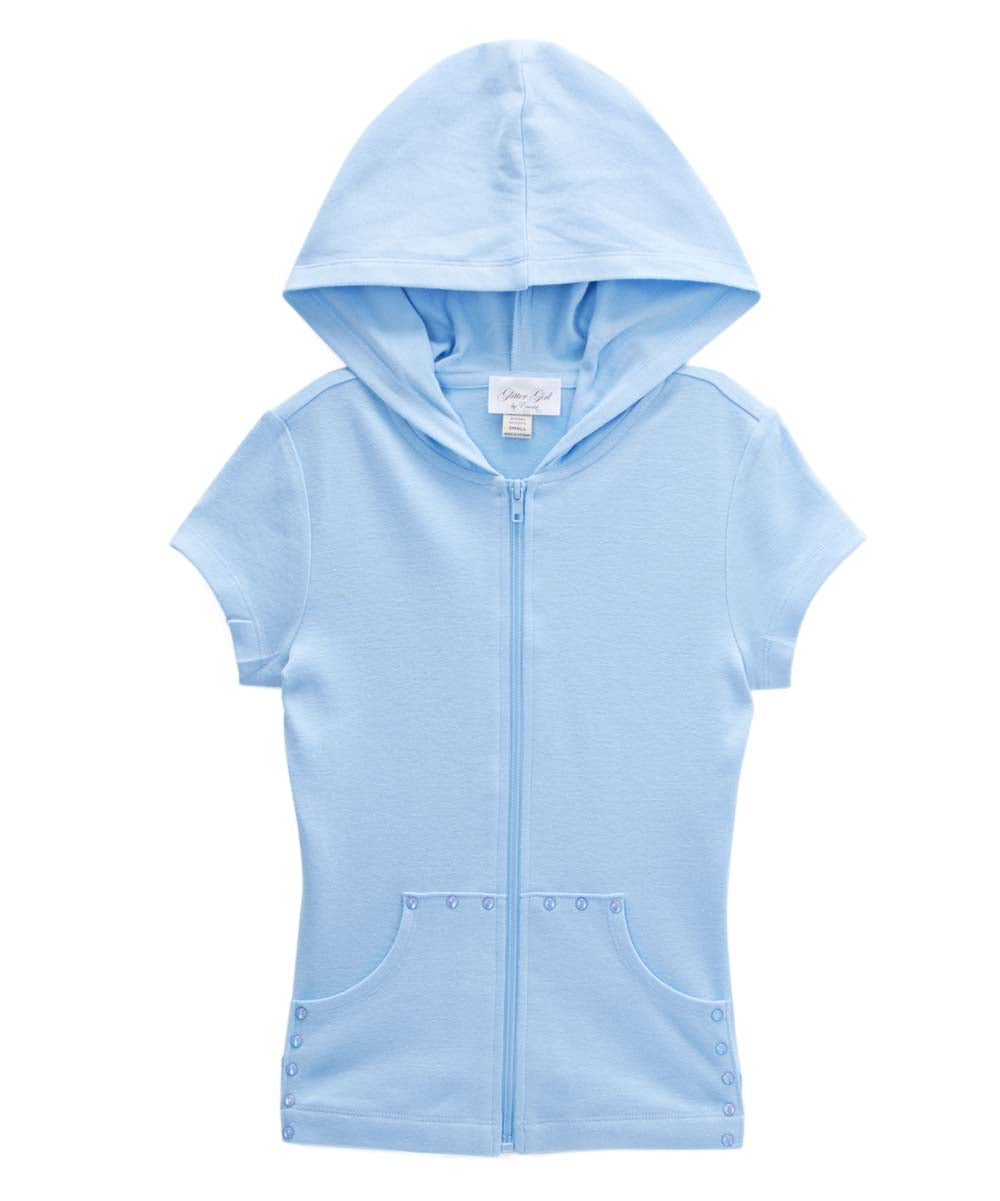 Girls Top Short Sleeve Zip Up Jacket Wings