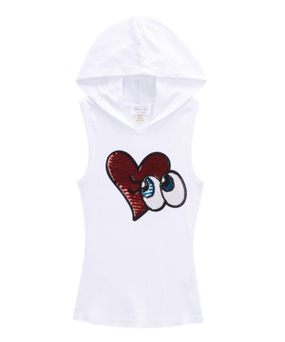Girls Sleeveless Top - Heart/eyes