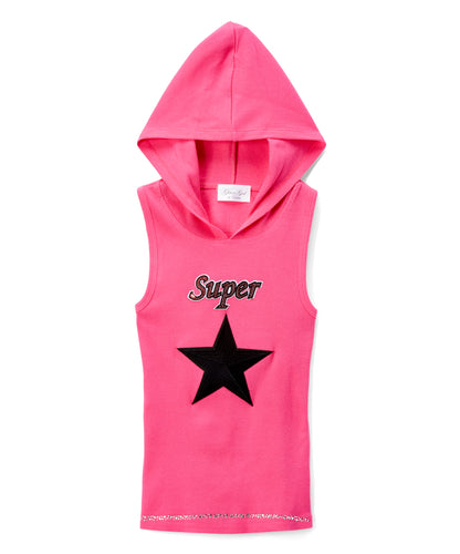 Girls Sleeveless Top- Super Star