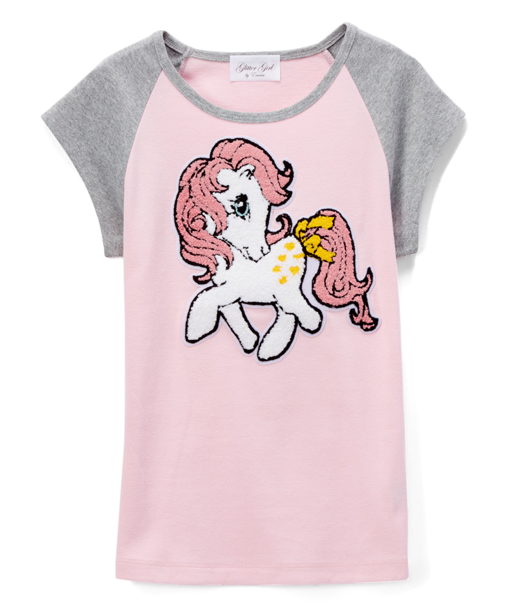 Girls Top Short Sleeve Top -Fuzzy Unicorn
