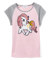 Girls Top Short Sleeve Top -Fuzzy Unicorn