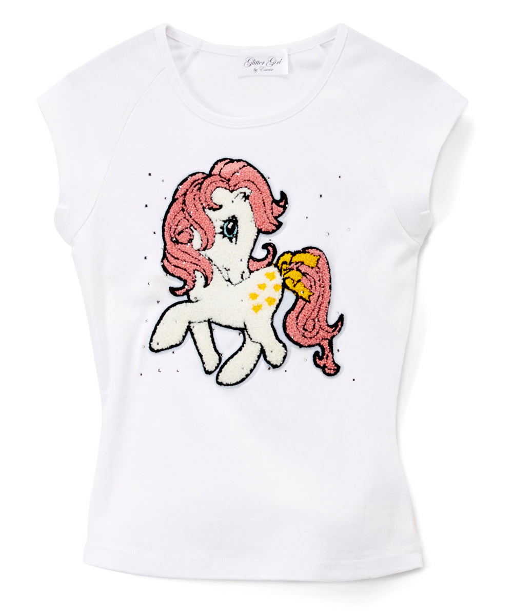 Girls Short Sleeve Top - Fuzzy Unicorn